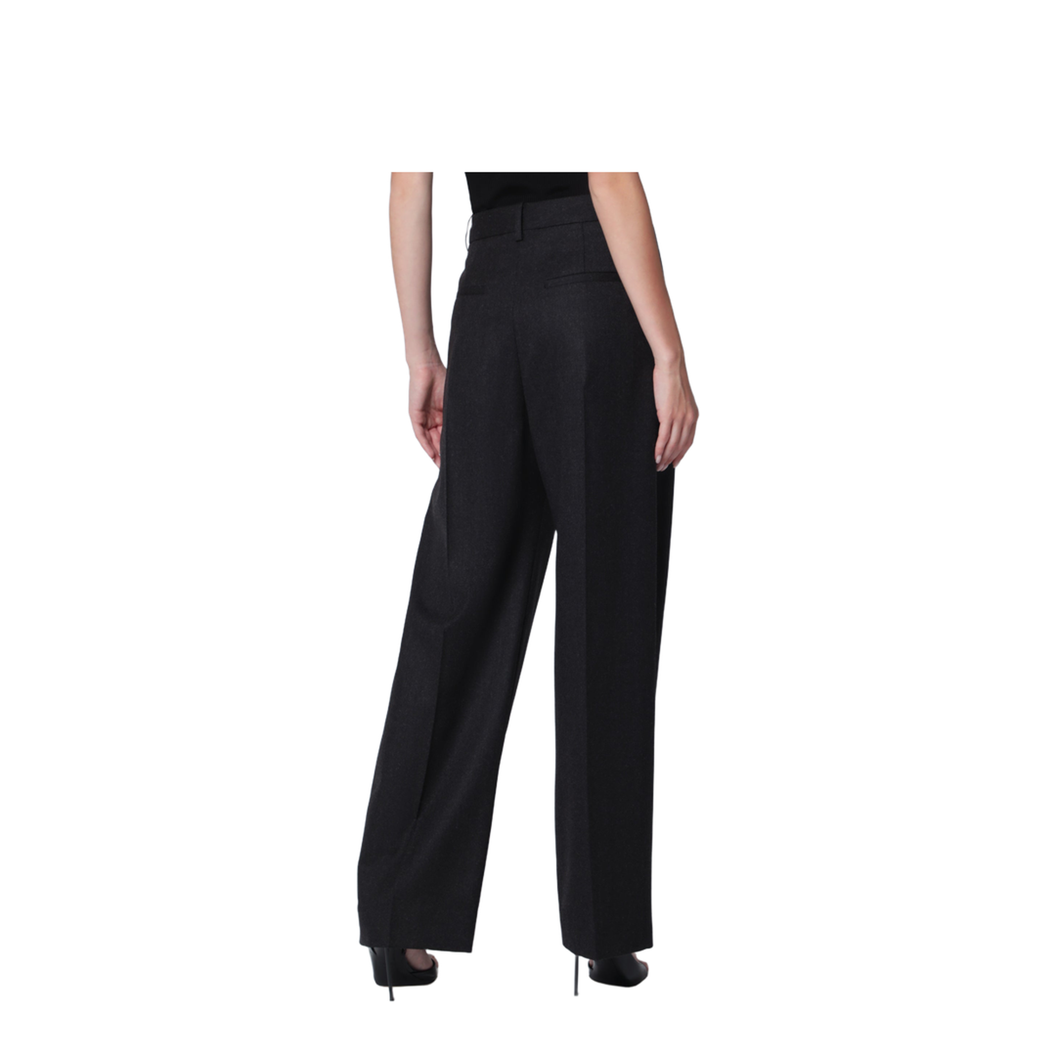 MAYFEYR - Victoria Beckham - Cecilia Trousers In Dark Grey Mélange Wool - 1226WTR002857QWODG