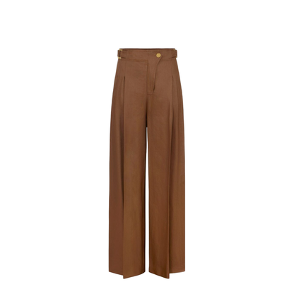 MAYFEYR - Elisabetta Franchi - Trousers Leather Brown - PA12762E2600