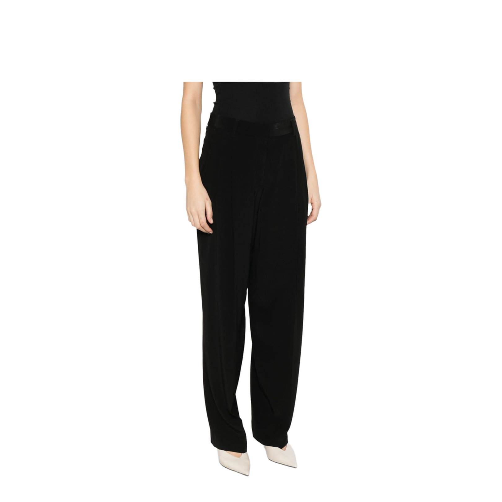 Double-Pleat Straight Trousers