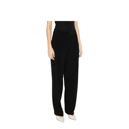Double-Pleat Straight Trousers