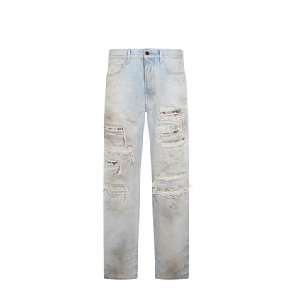 Light Blue Cotton Denim Jeans