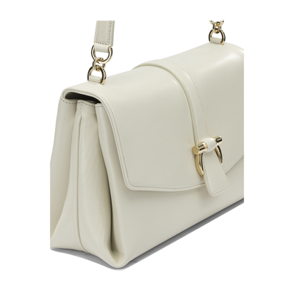 Leather Shoulder Bag White