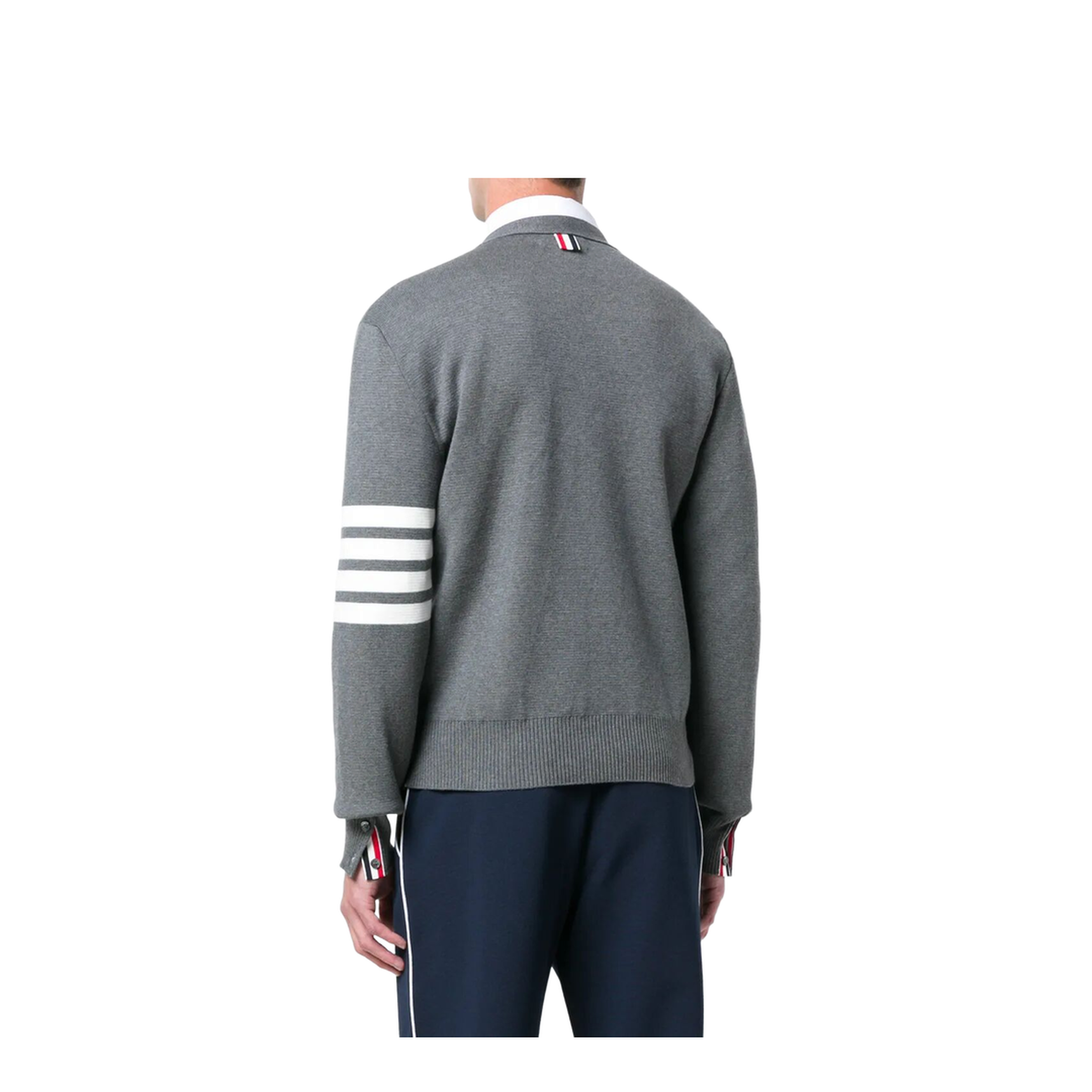 MAYFEYR - Thom Browne - 4-Bar V-Neck Cotton Cardigan - MKC171A00219