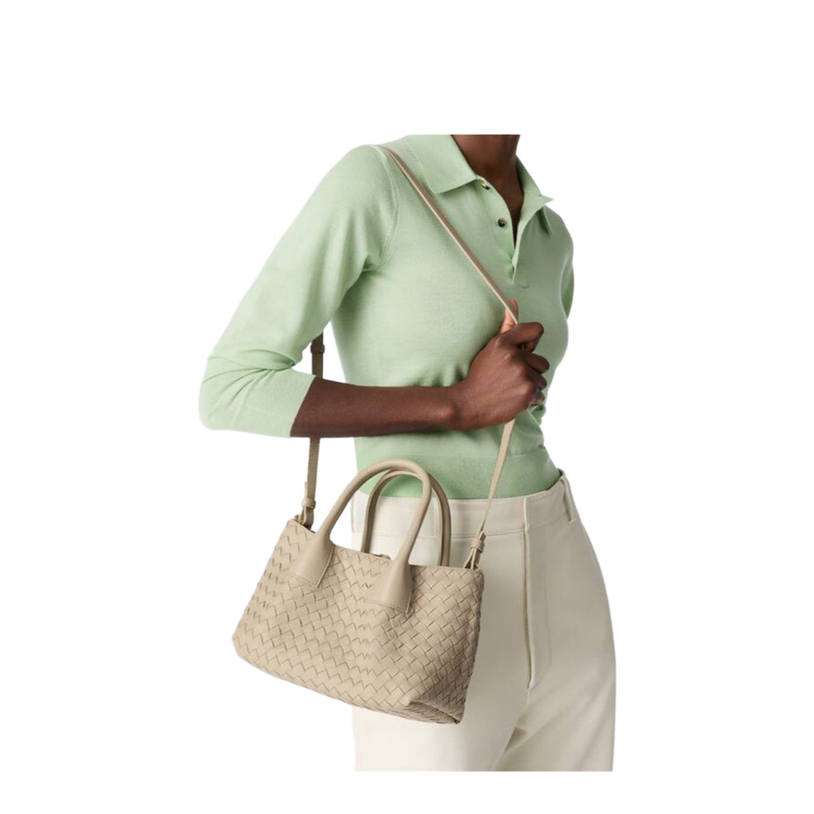 Pinacoteca Small Leather Tote Bags - Beige