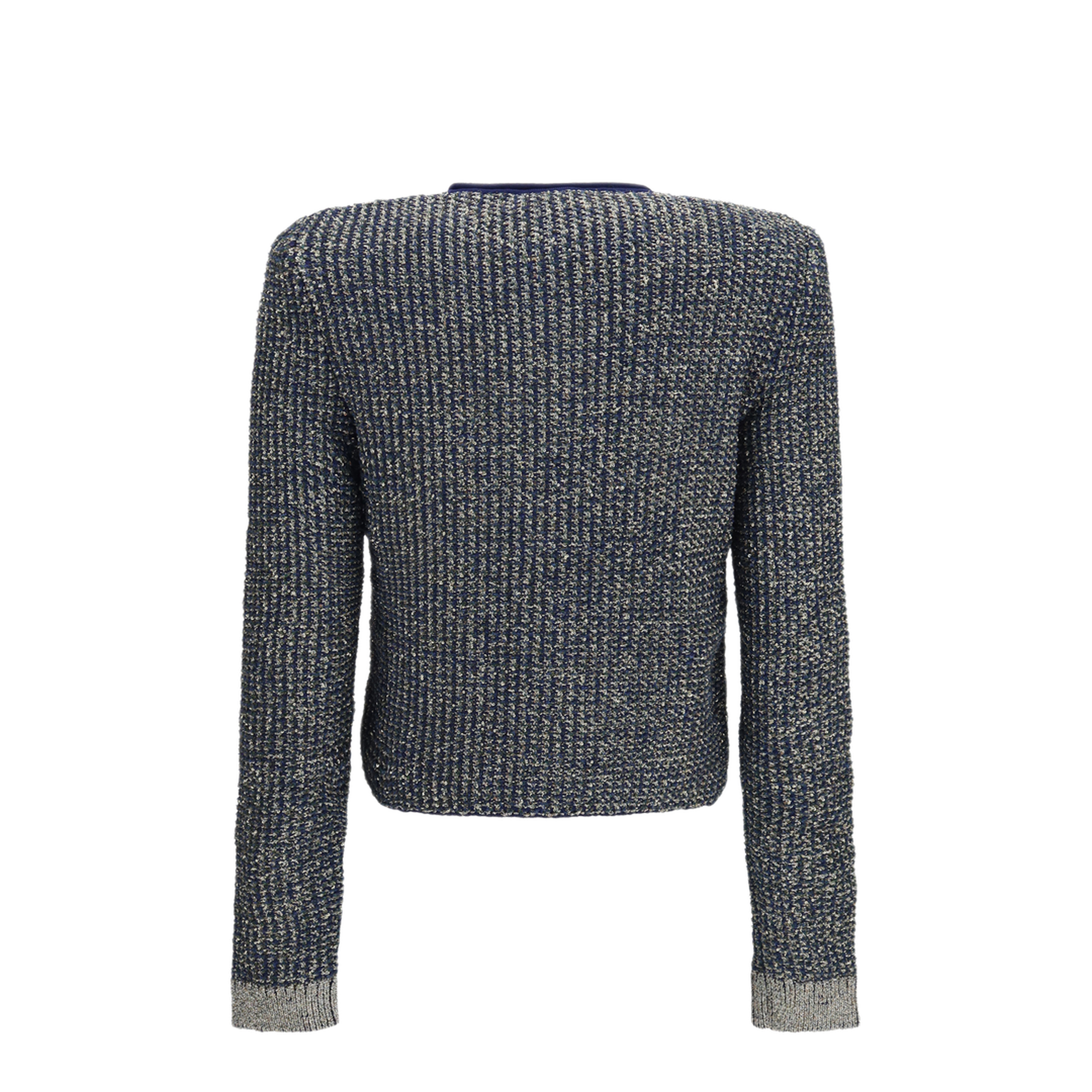 MAYFEYR - Balmain - Quilted Sequin Cardigan With Decorative Buttons - HF1KL918KK13