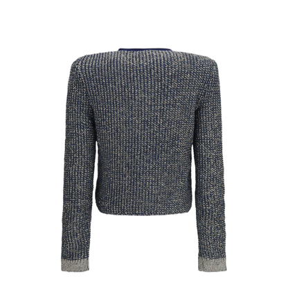 MAYFEYR - Balmain - Quilted Sequin Cardigan With Decorative Buttons - HF1KL918KK13