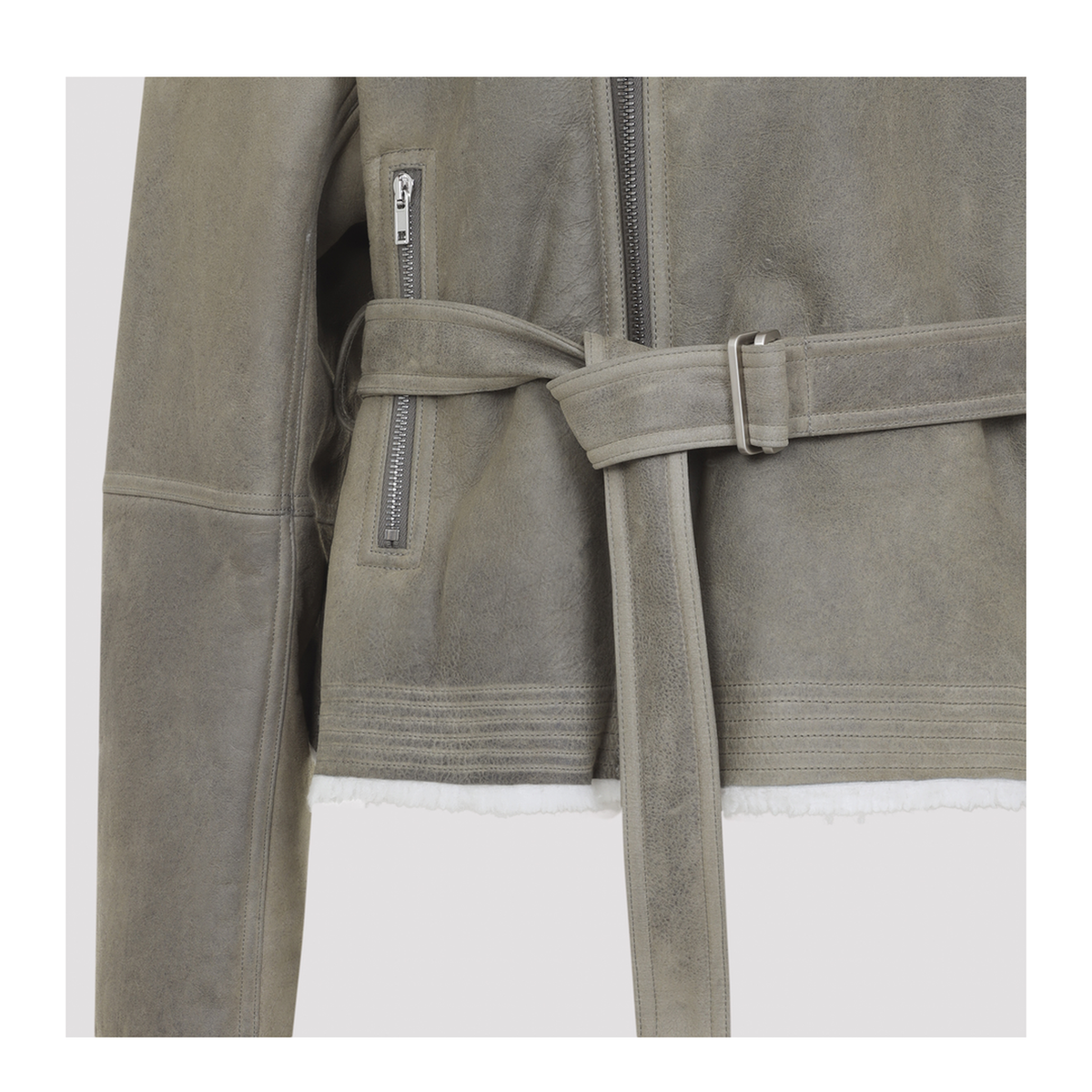 Cropped Suede And Shearling Flight Jacket