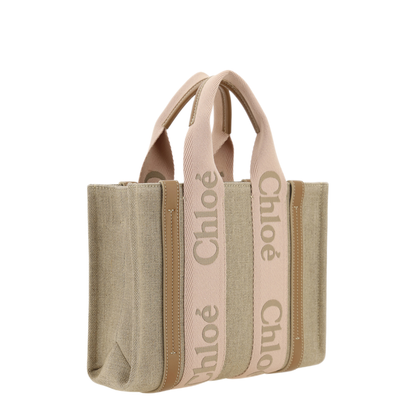 Woody Small Linen Tote - Blushy Beige