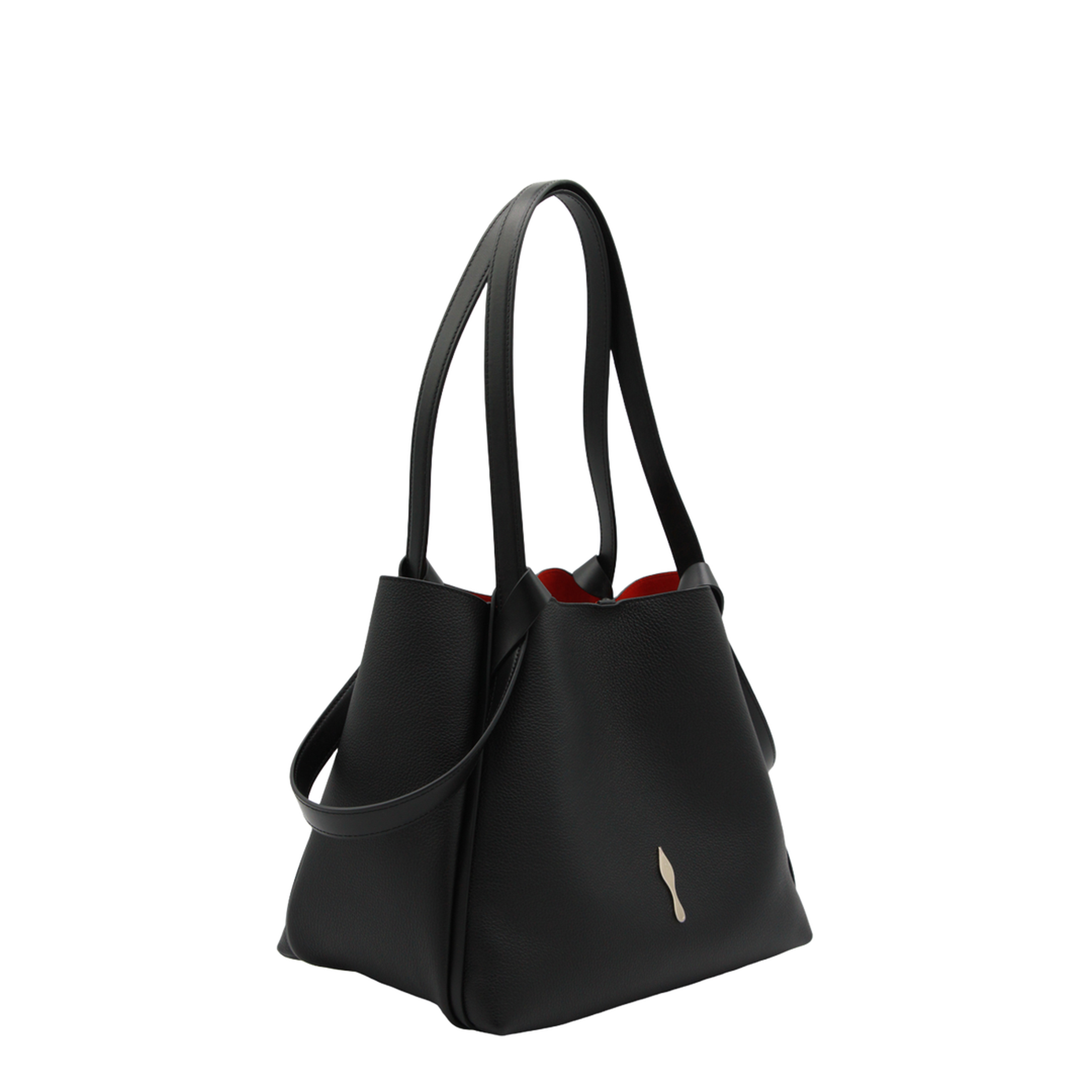 Bettina Small Grained Calf Leather Tote - Black