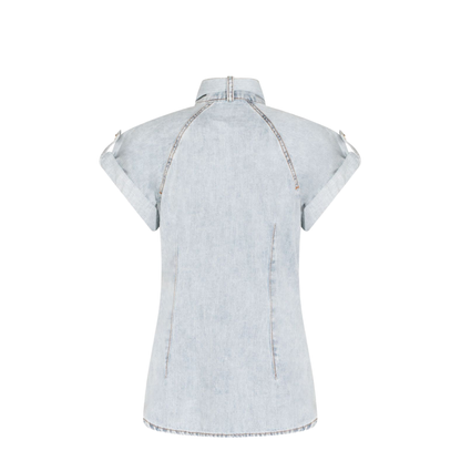 Bow-tie denim top