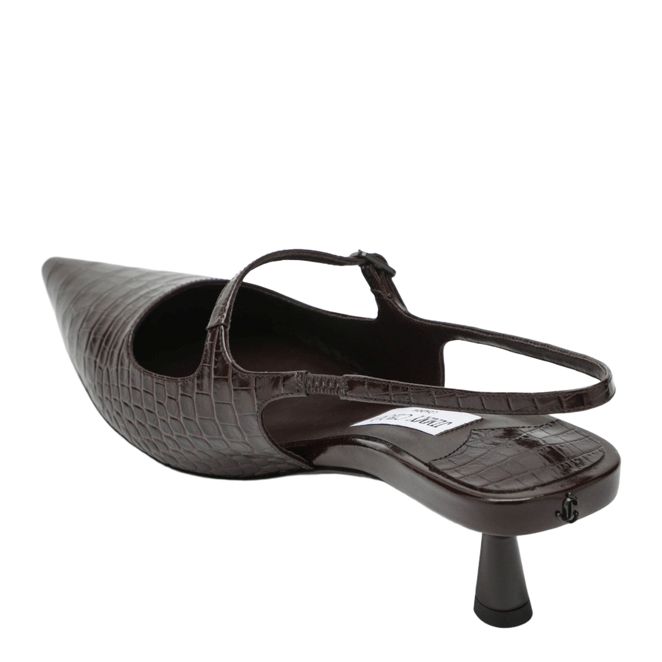 Brown Crocodile Effect Neckline