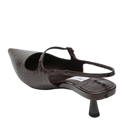 Brown Crocodile Effect Neckline