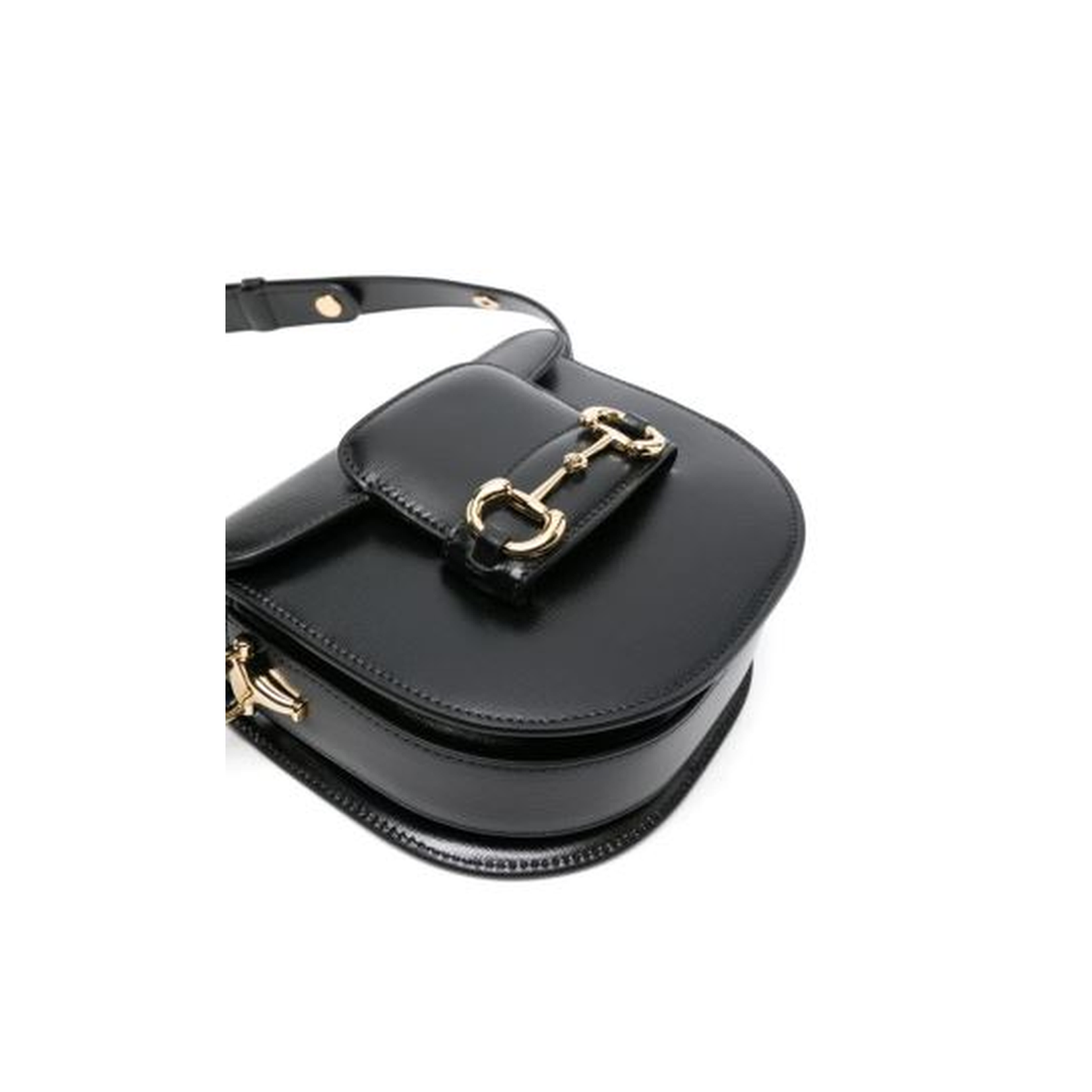 Horsebit 1955 Small Leather Soft Shoulder Bag - Black