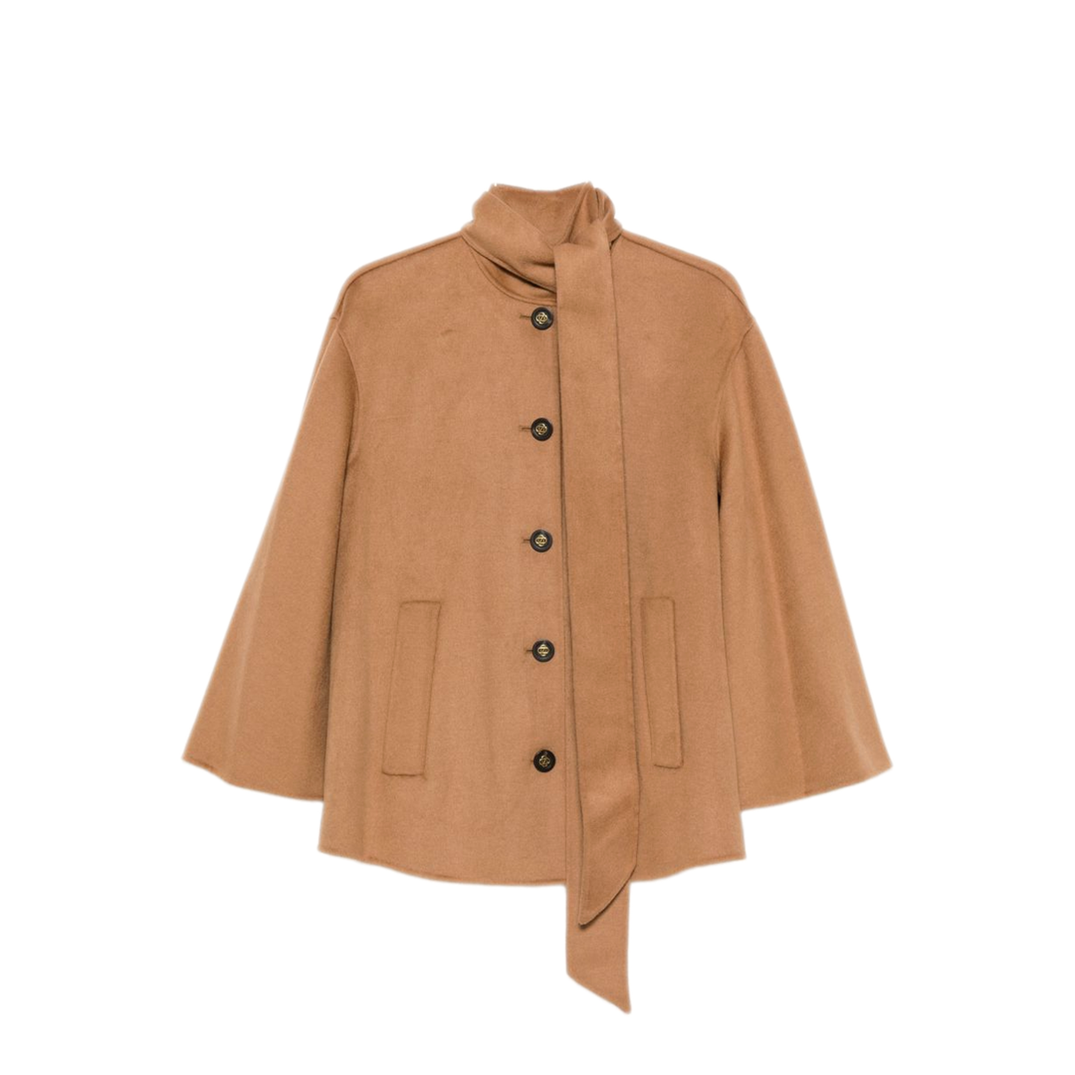 MAYFEYR - Zimmermann - Beige Brushed Texture Cape Coat - 5056CF261CML