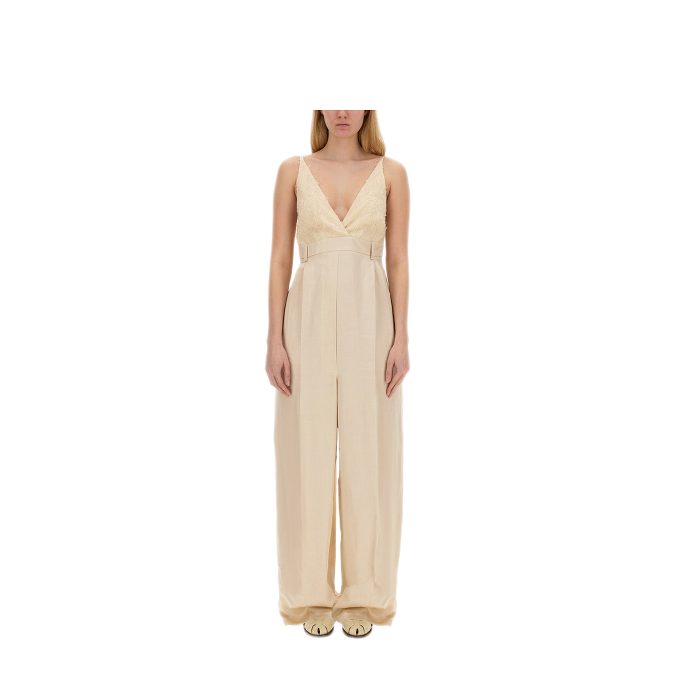 MAYFEYR - Alysi - Malfile Satin Jumpsuit - 104336P4237PAPIR