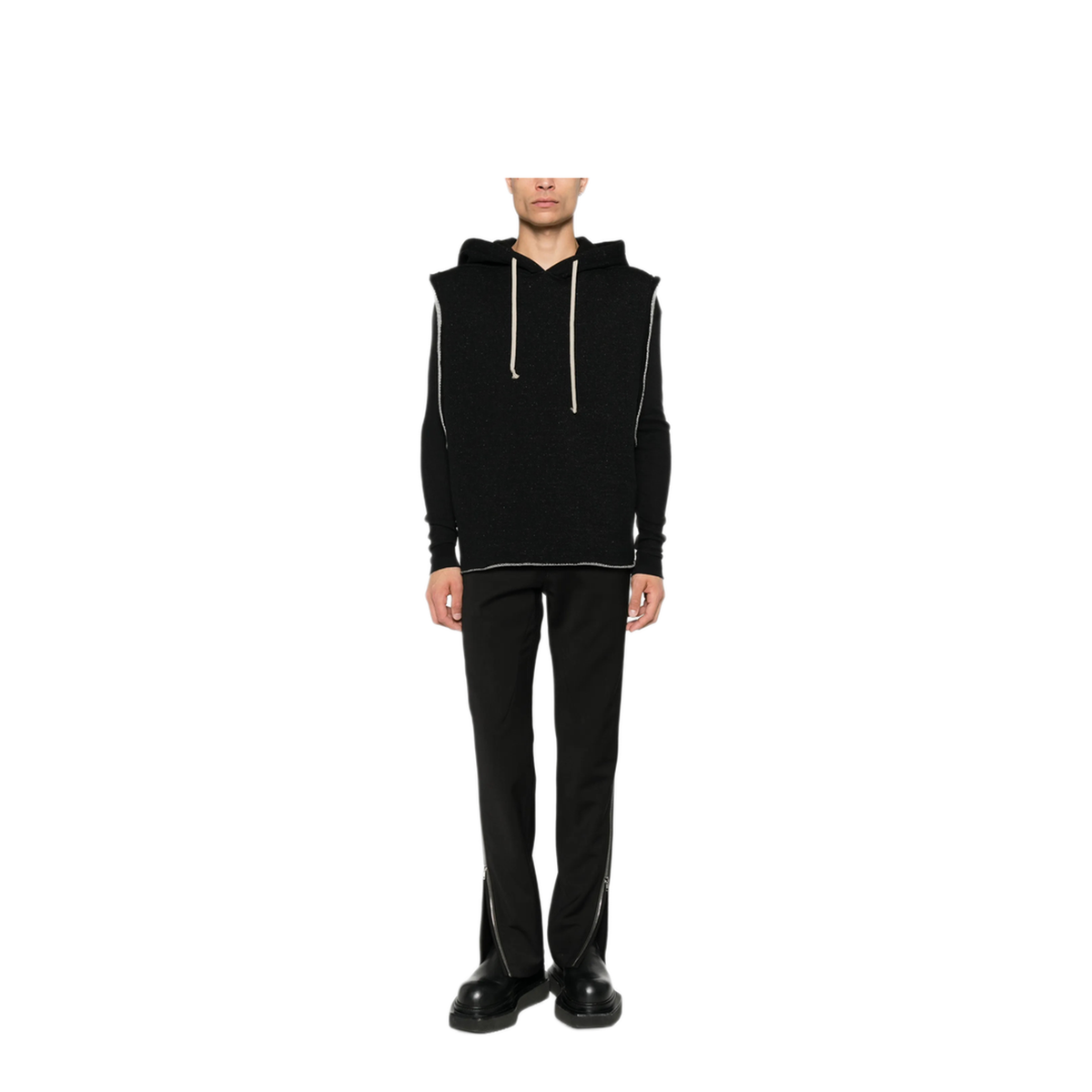 MAYFEYR - Rick Owens - Sweatshirt Vest With Drawstring Hood - RU02F4153WFE09