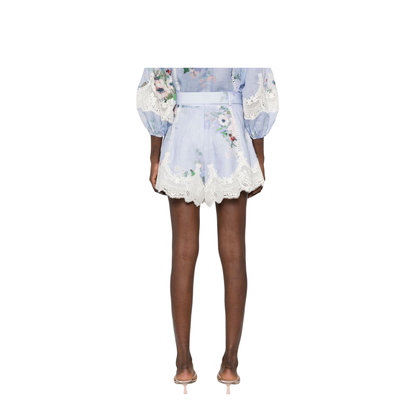 Light Blue Linen Shorts