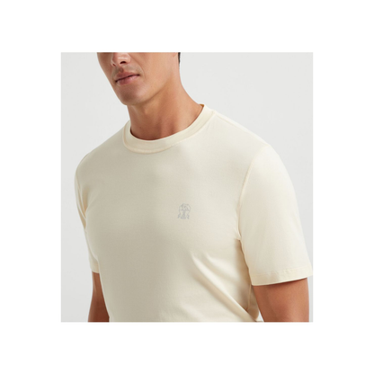 Crew Neck Cotton T-Shirt with Logo