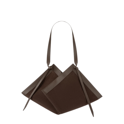 MAYFEYR - Yuzefi - Wonton Suede Shoulder Bag - WONTONSUEDENUTMEG