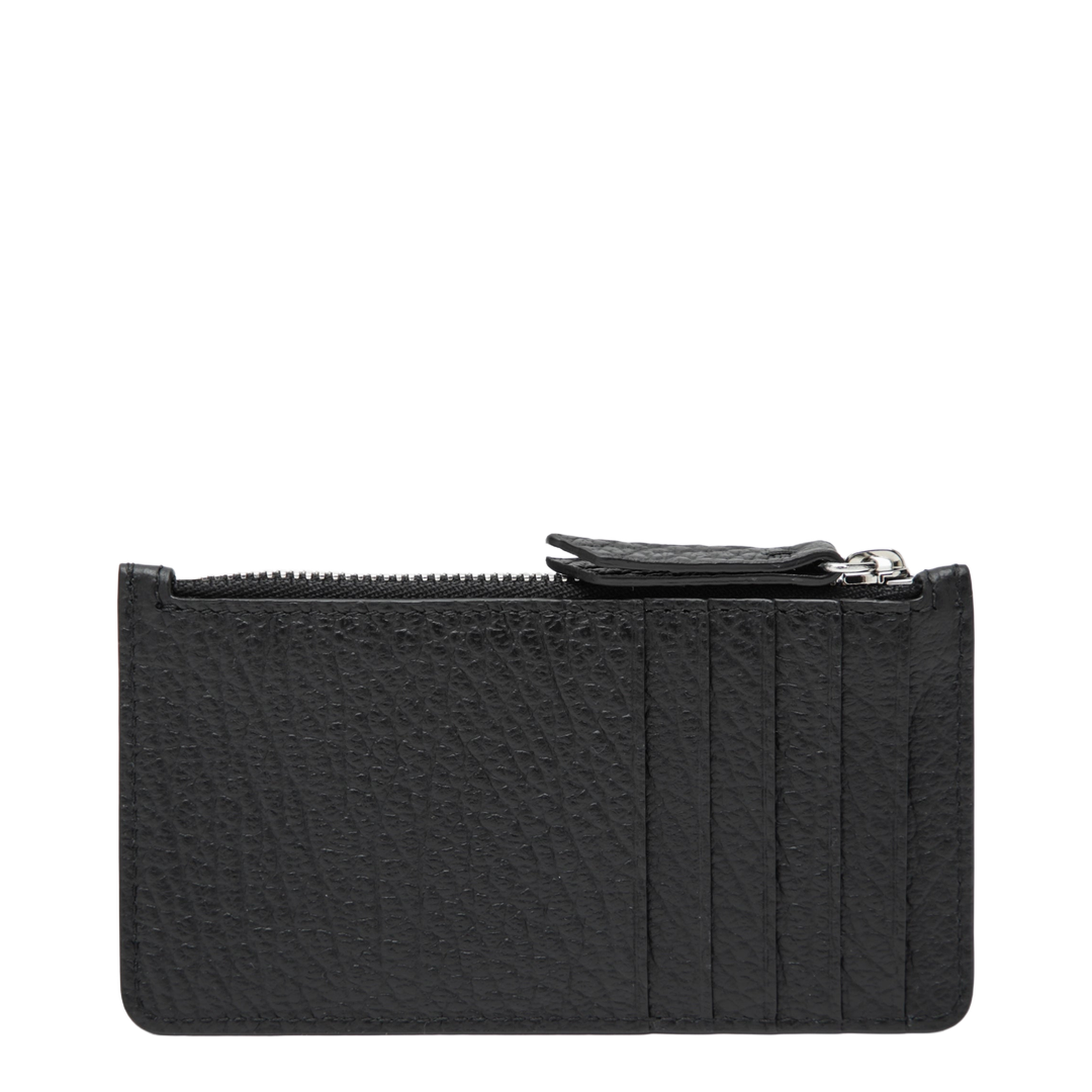 Black Four Stitches Zip Cardholder