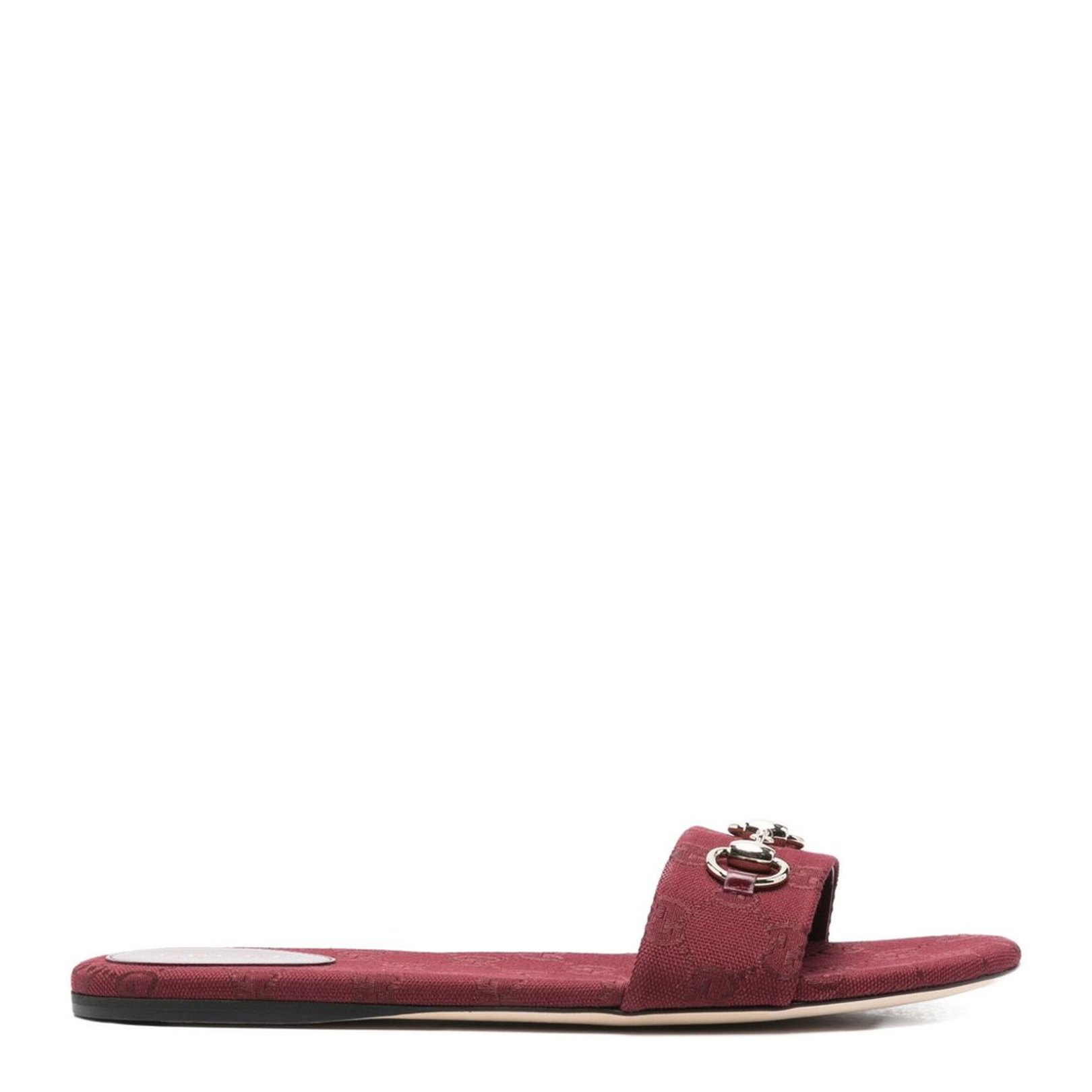 Slide Sandal with Horsebit in Rosso Ancora GG