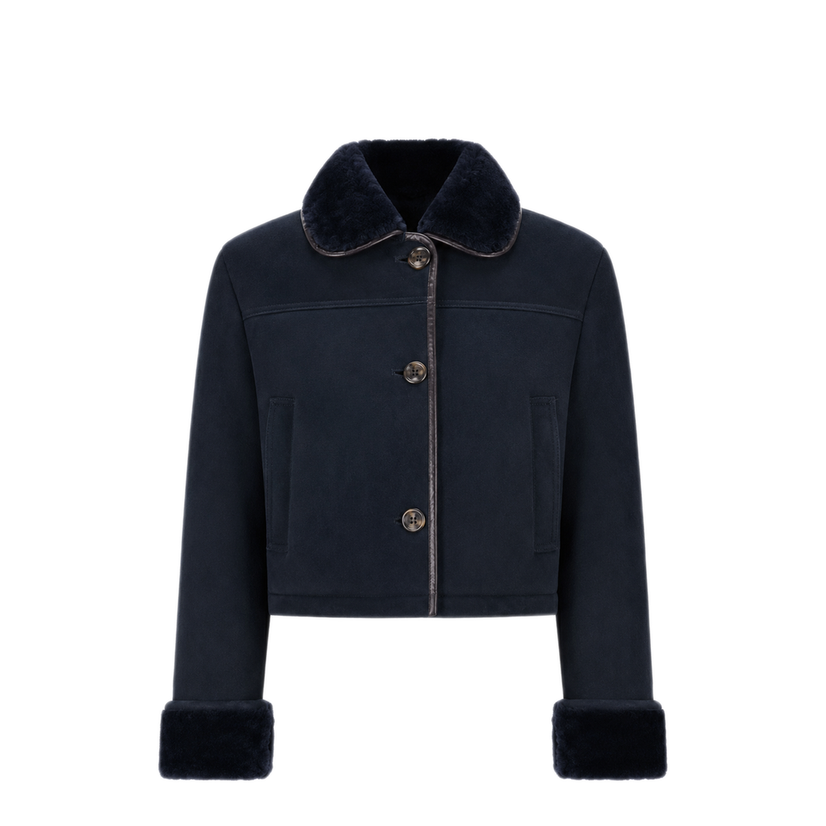 MAYFEYR - LA ROSE - Giubbino In Pelle Montone Blu - 1483BLUB