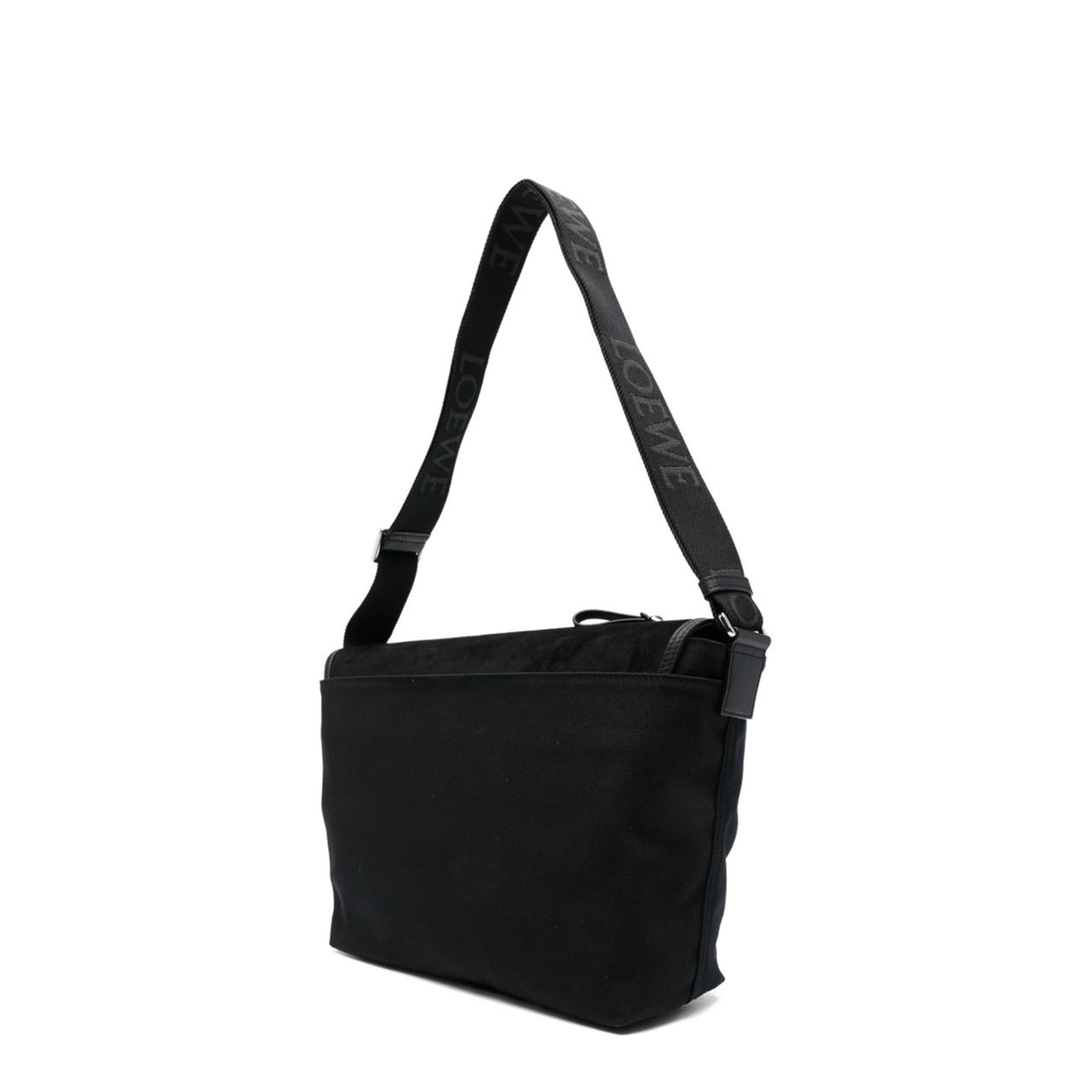 Flex Medium Canvas Messenger Bag - Black/Dark Gold