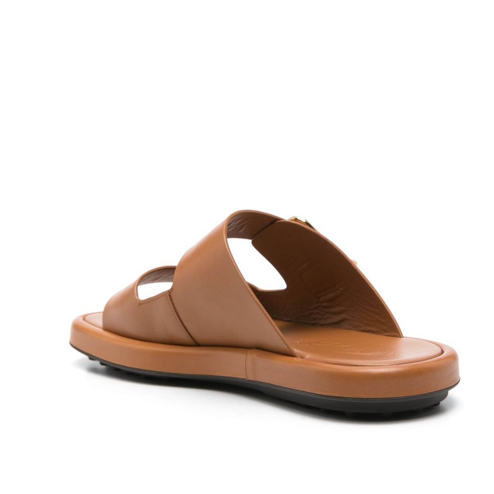 Cognac Brown Buckle Strap Sandals