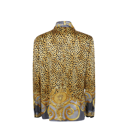 Cheetah Foulard Lavallière Silk Shirt