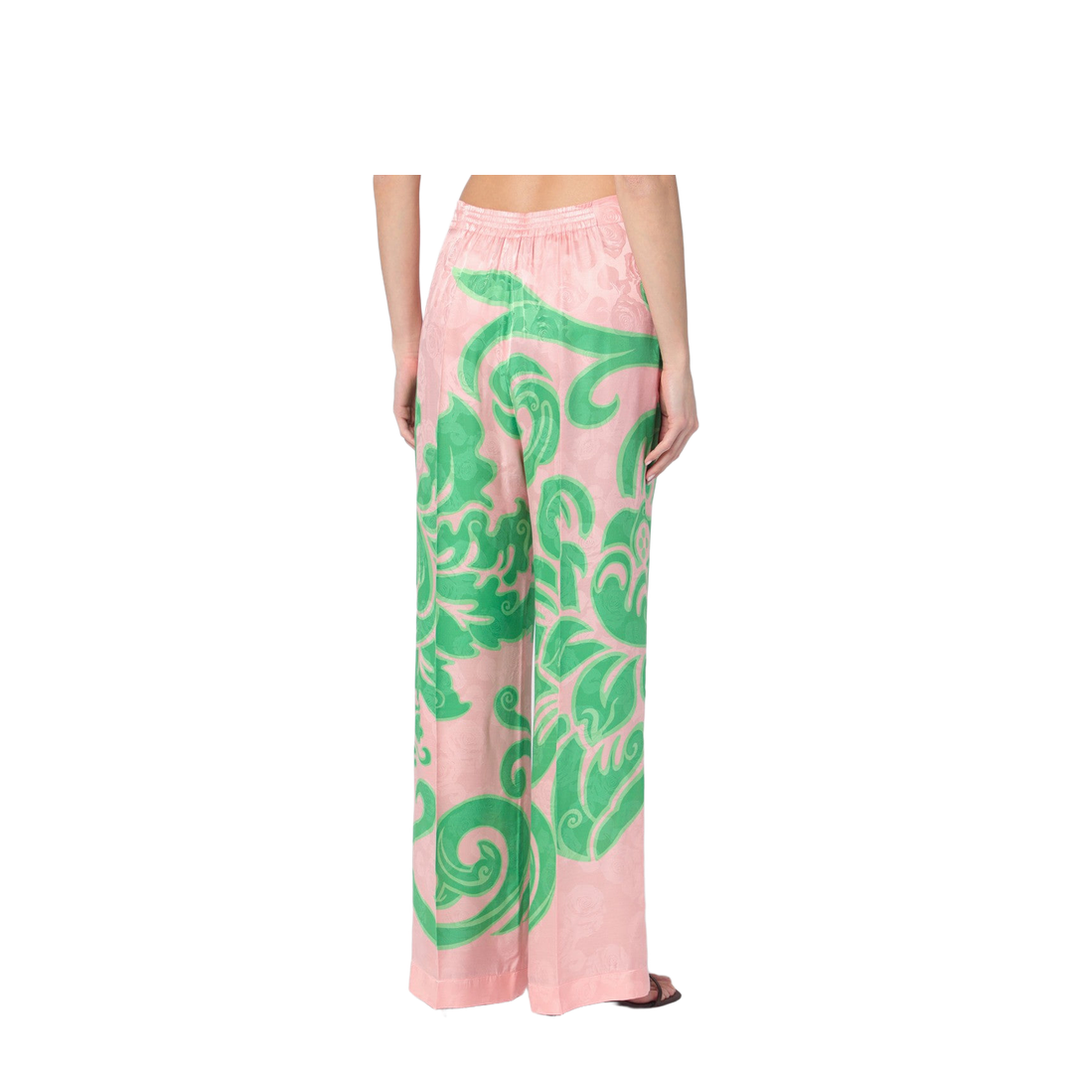 Wide Printed Trousers Blend
