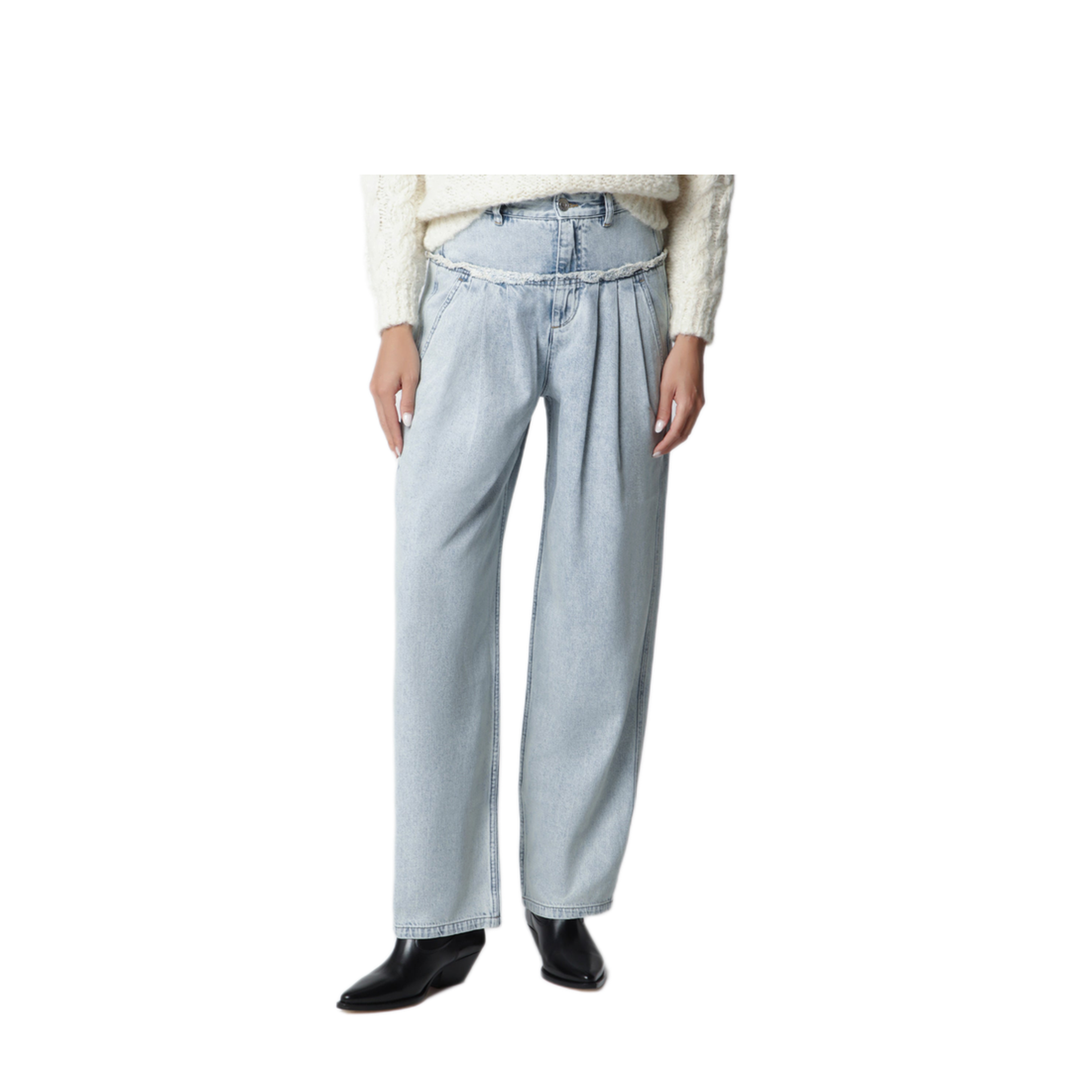MAYFEYR - Isabel Marant Etoile - Iniza Pleated Jeans In Light Blue Denim - PA0739FAD3H01E30LU