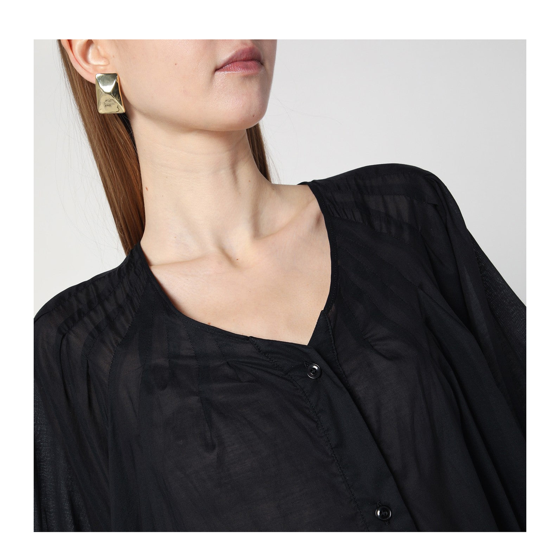 MAYFEYR - The Latest - Loose Black Dress In Cotton - TLW08000T0172LNTPT0002