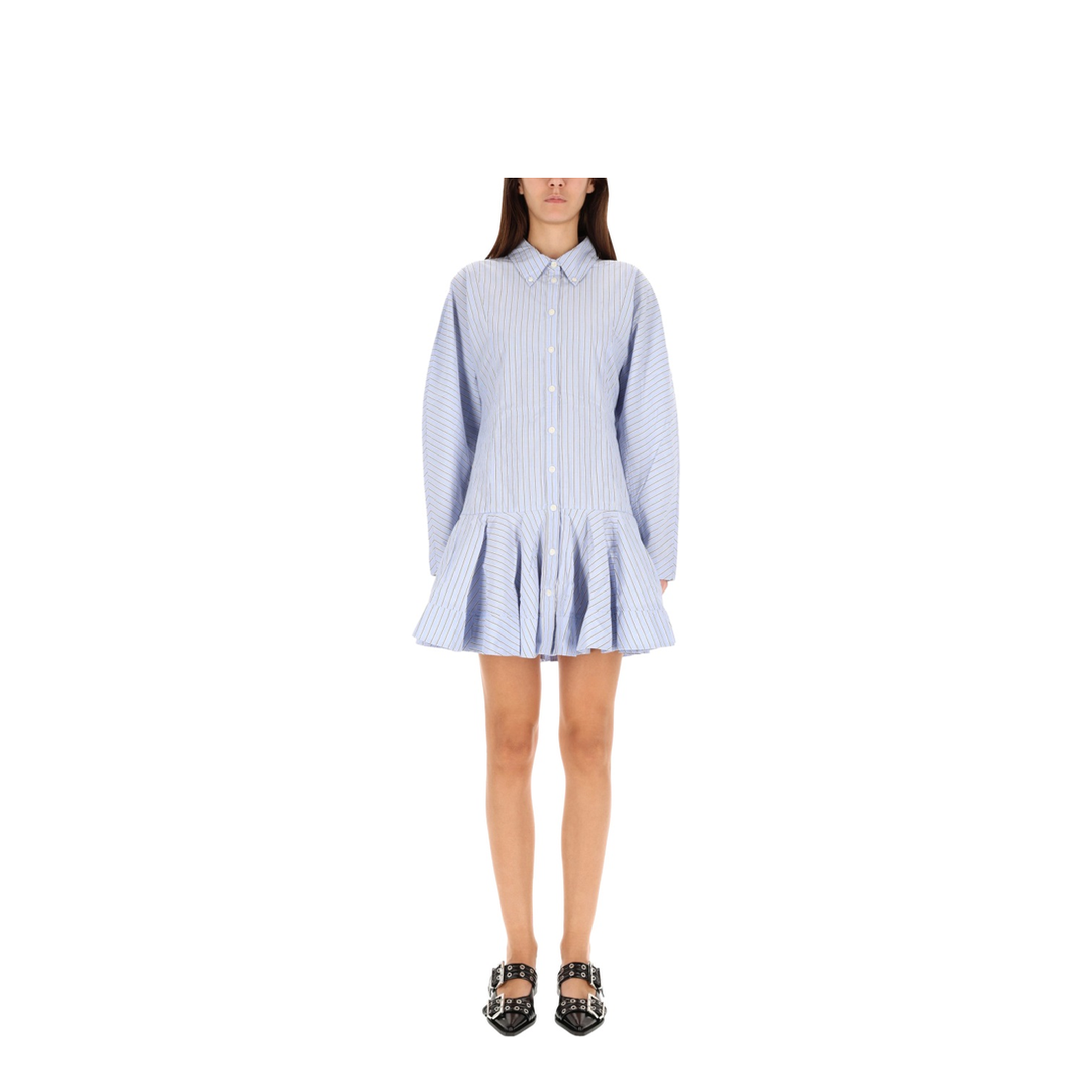 Ganni Striped Chemisier Dress – MAYFEYR
