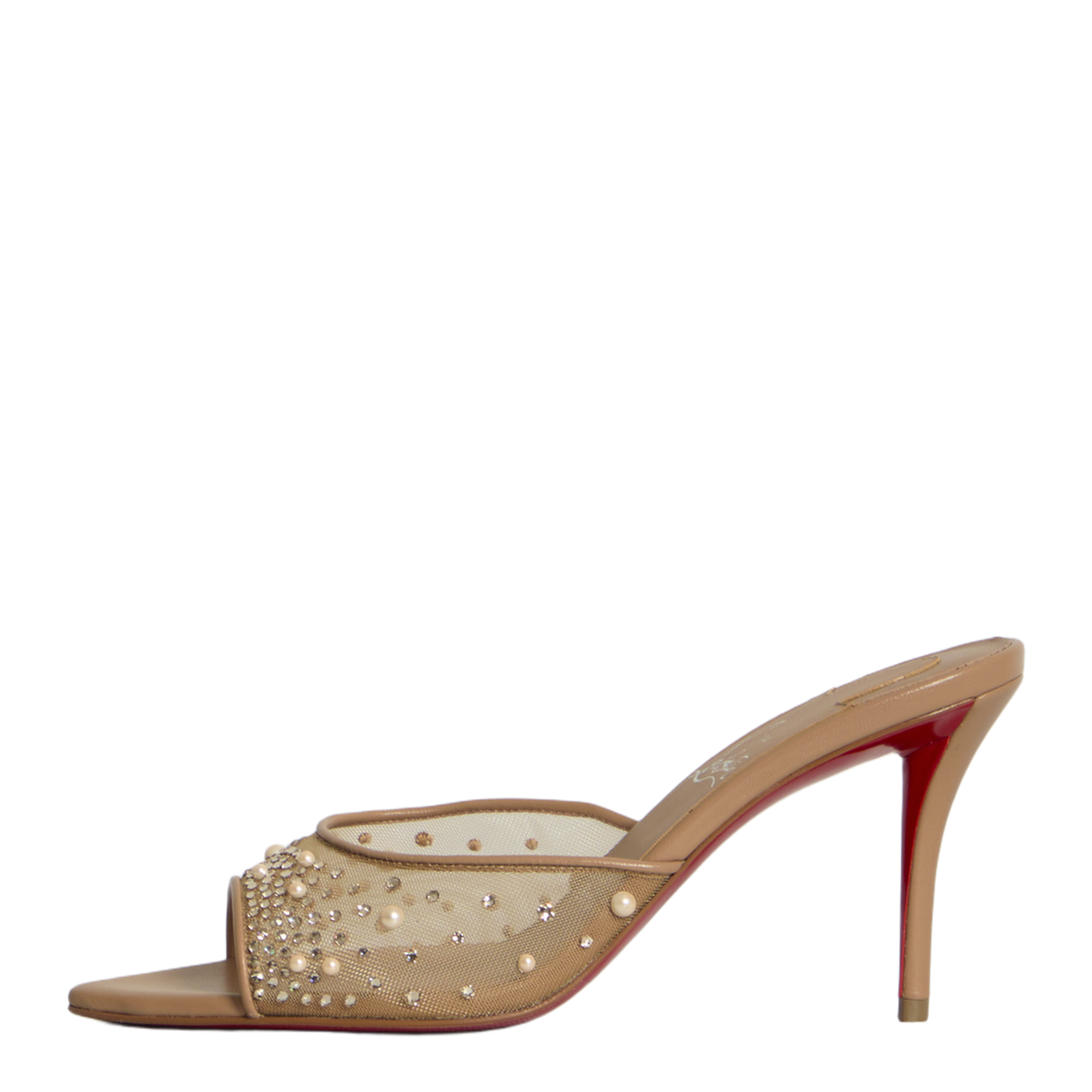 MAYFEYR - Christian Louboutin - Miss Z Desgrastrass Pearl Mules - 1260741N358BLUSH
