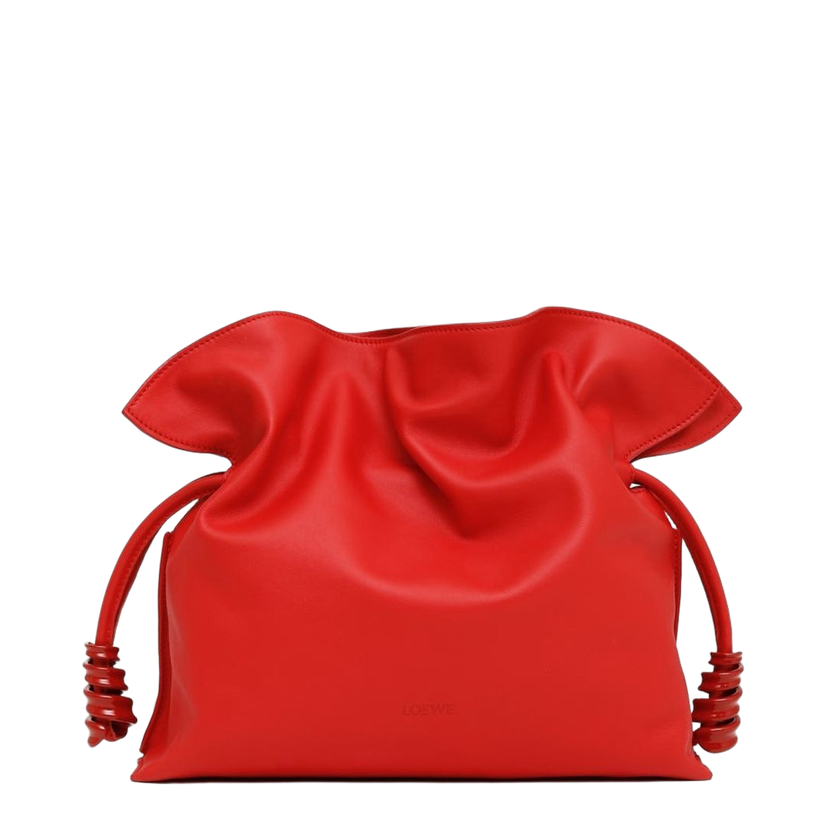 Flamenco Medium Nappa Calfskin Clutch - Scarlet Red