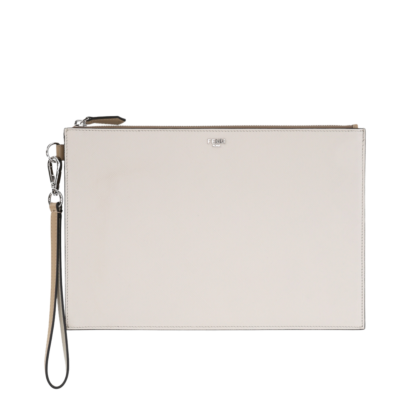 Men's Ivory Leather Clutch