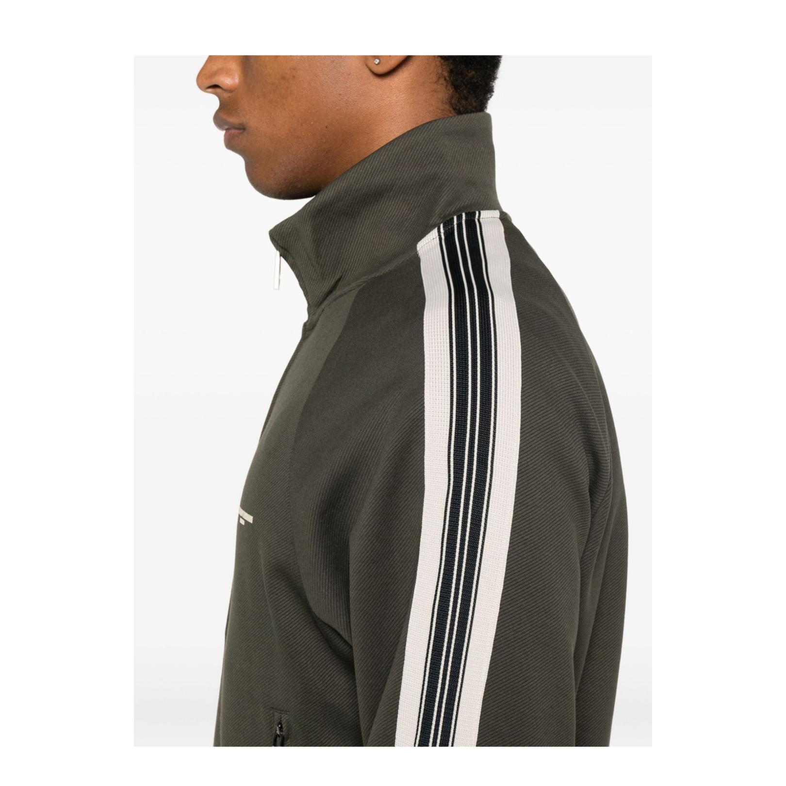 Full-Zip Sweatshirt in Jersey with Contrasting Bands
