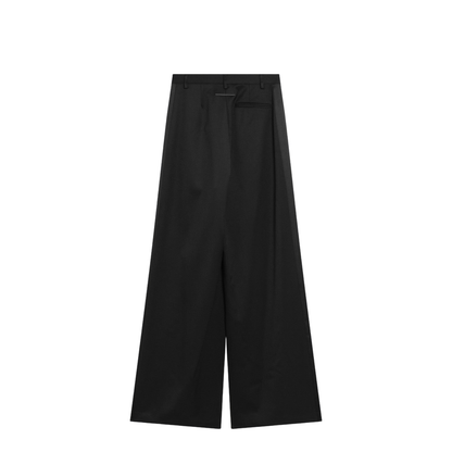 Black Satin Palazzo Pants