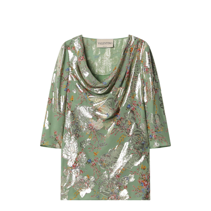 Green Printed Lurex Shirt