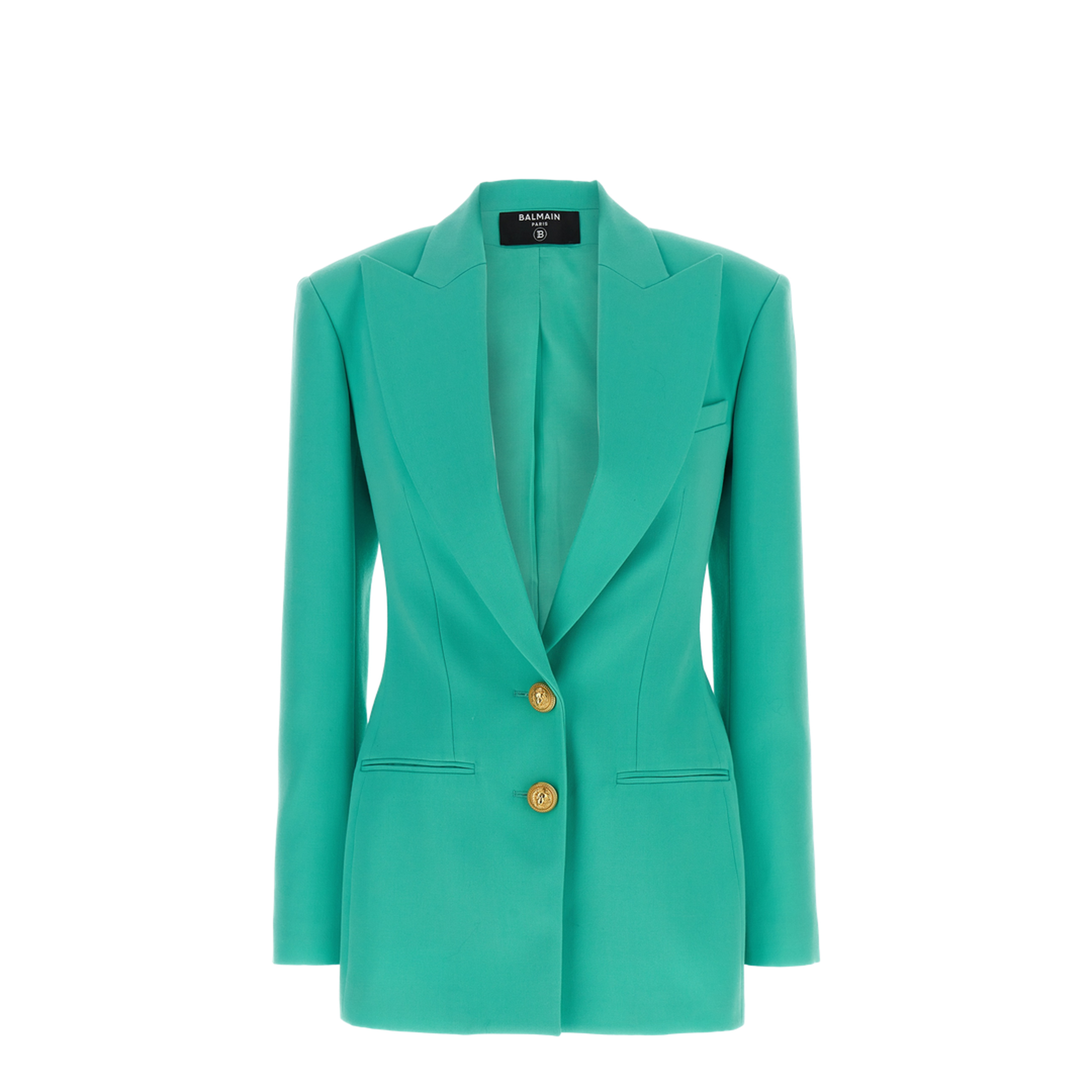 Logo Button Double-Breasted Blazer