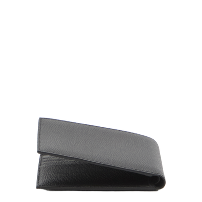 VLogo Signature Grainy Calfskin Bifold Wallet in Black