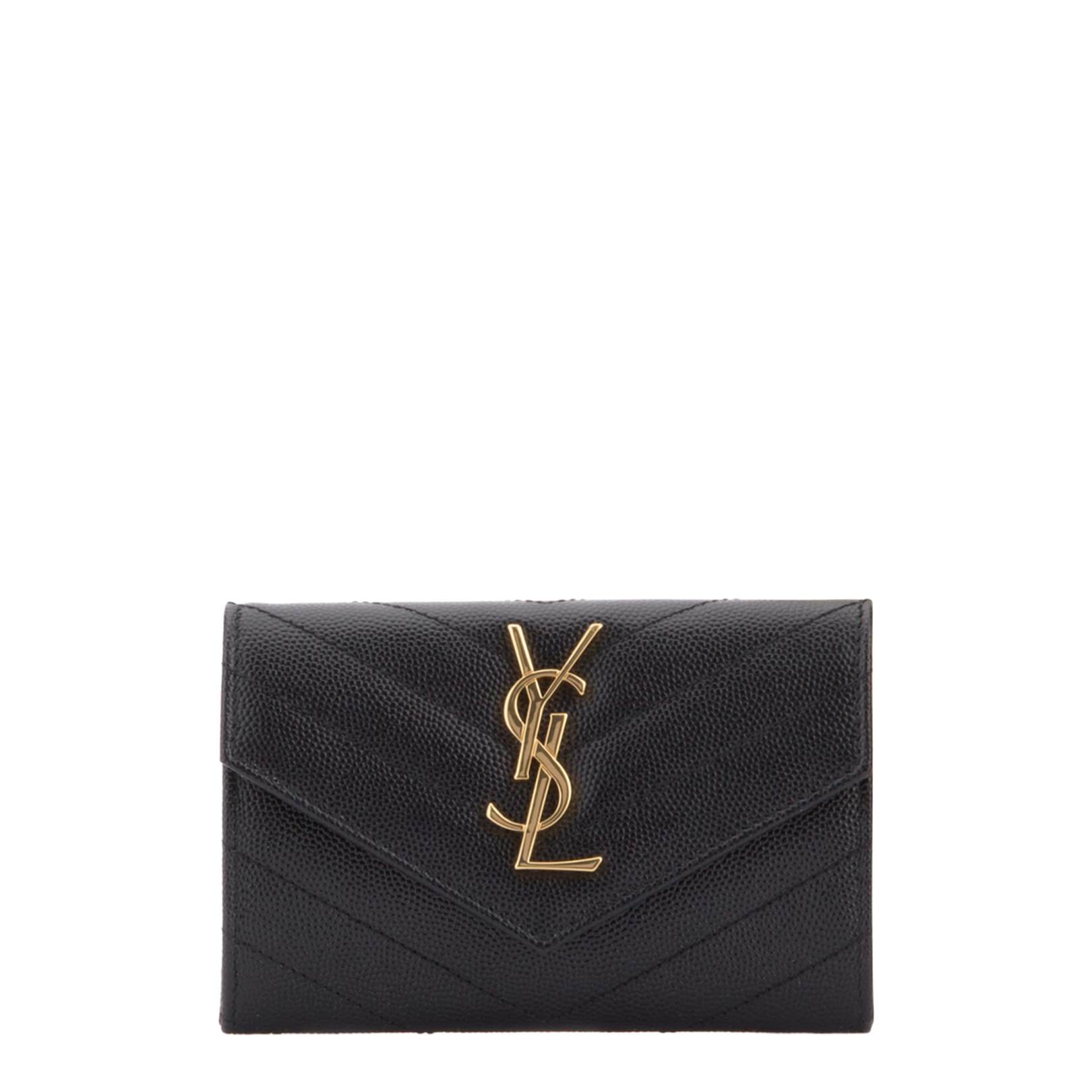 Cassandre Matelassé Small Leather Wallet - Gold