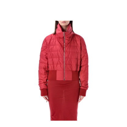 Cropped Down Jacket - Berry Red
