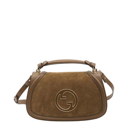Blondie Medium Suede Top Handle Bag - Tan