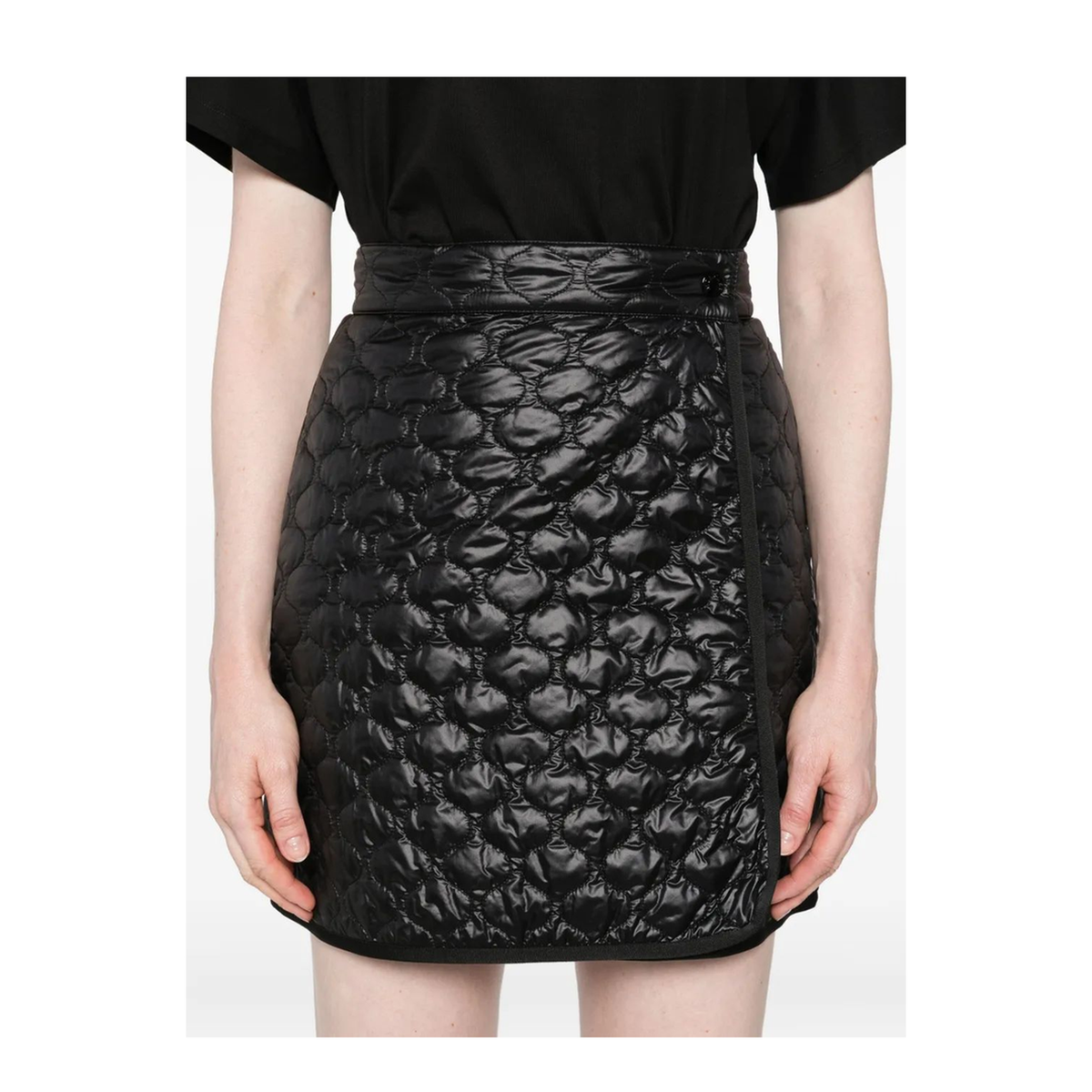 Square-Quilted Padded Mini Skirt