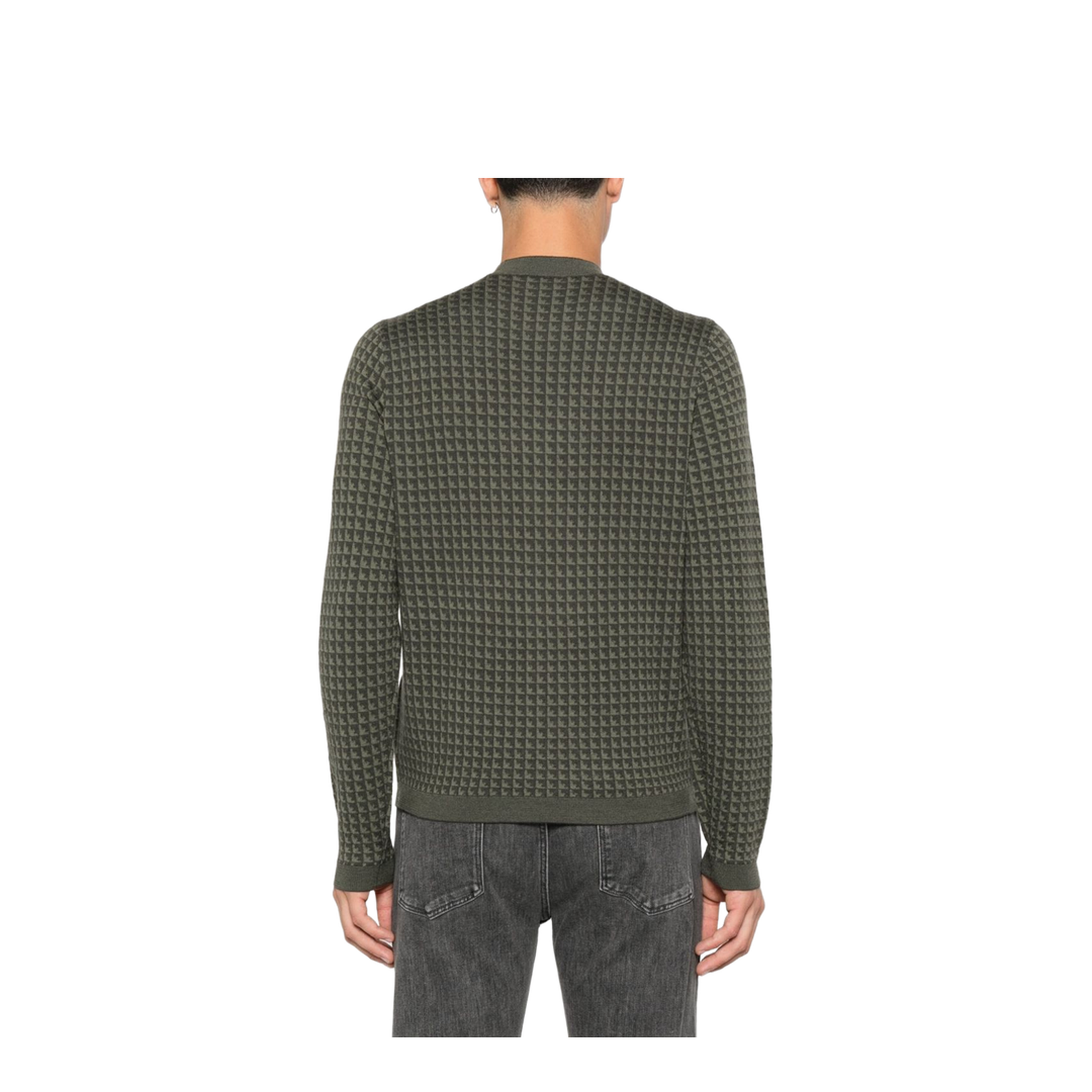Jacquard Virgin-Wool Jumper with Repeated Eagle Motif