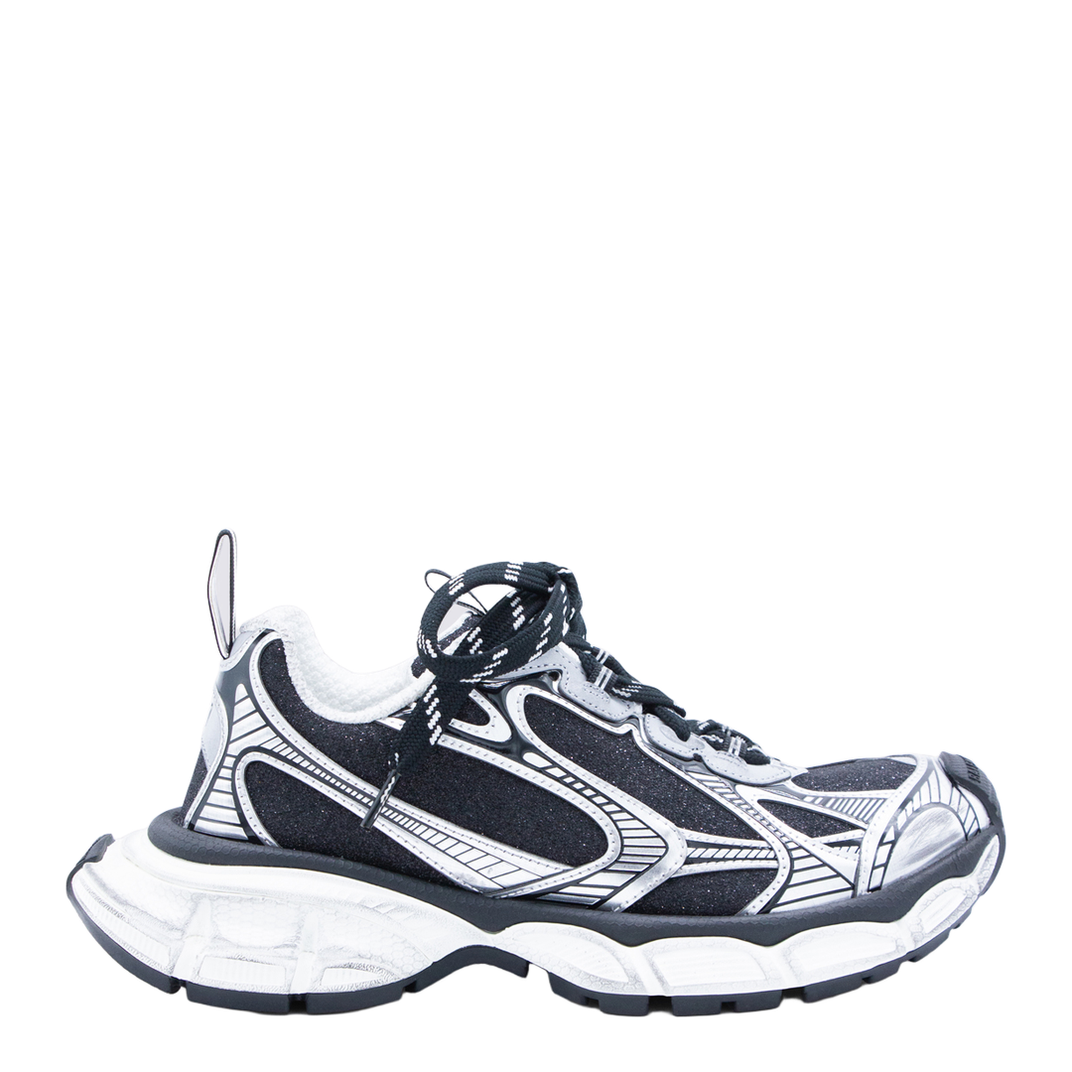 3XL Sneakers in Black and Silver with Glitter