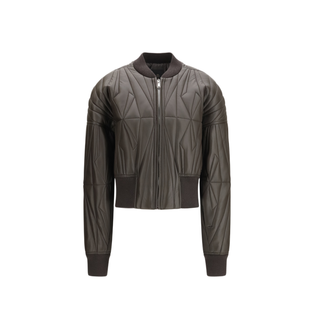 Geocamo Cropped Leather Jacket