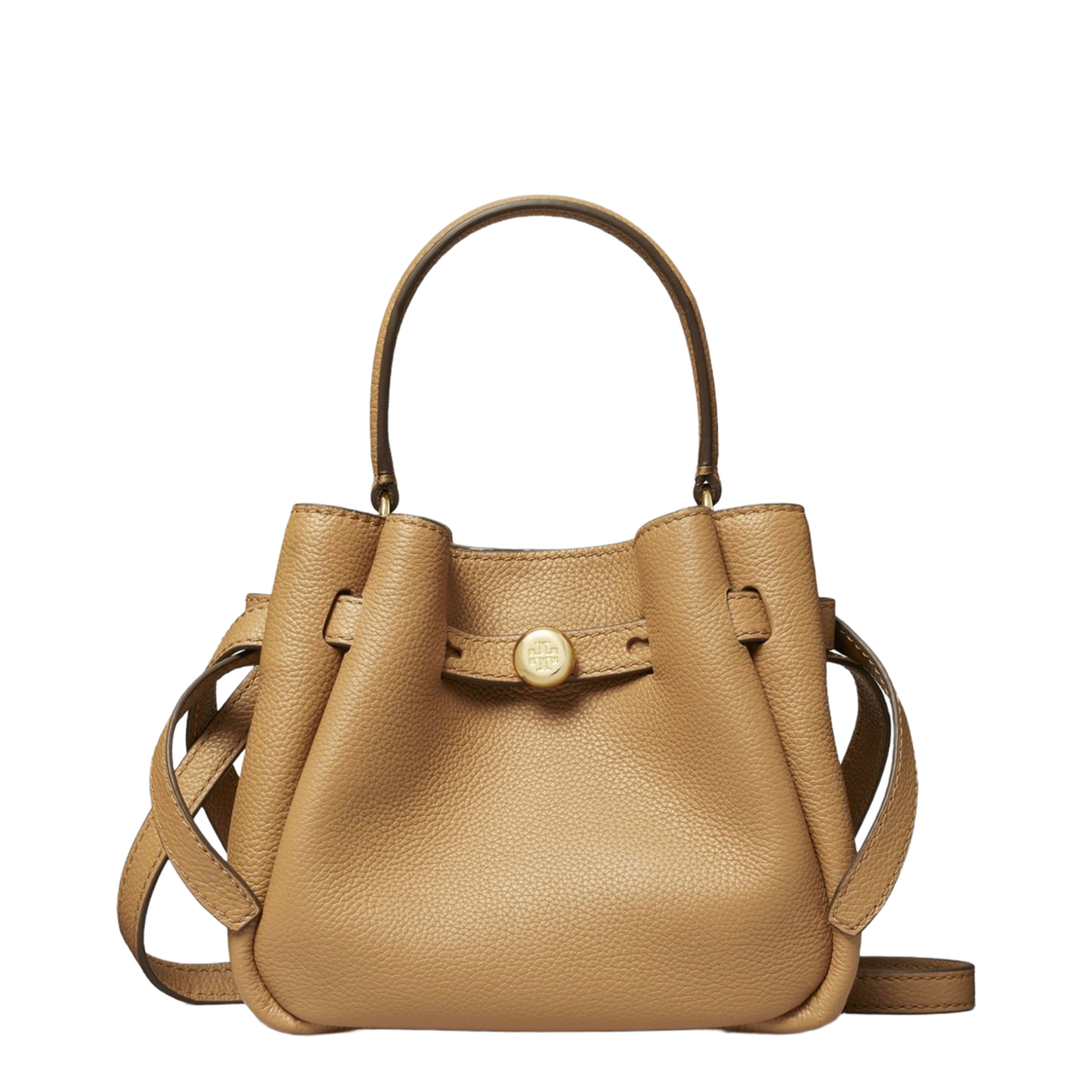 Romy Mini Pebbled Leather Crossbody Bag - Tiramisu
