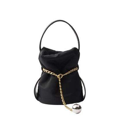 Black Petit Sac Noir Re-nylon And Nappa Leather Mini